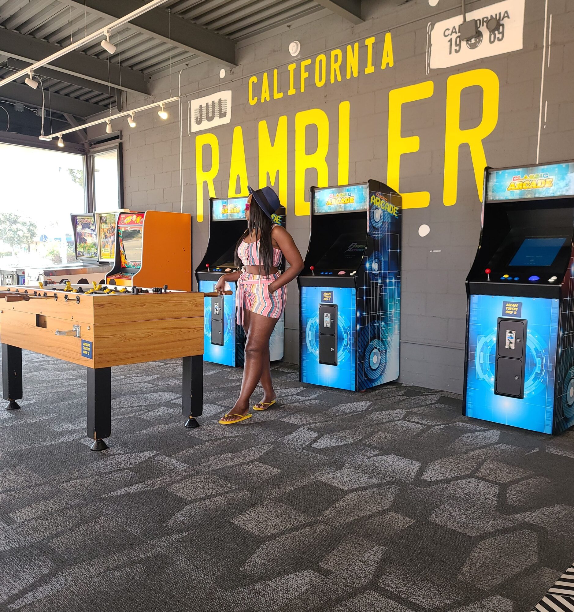 Rambler hotel in san diego lobby with games